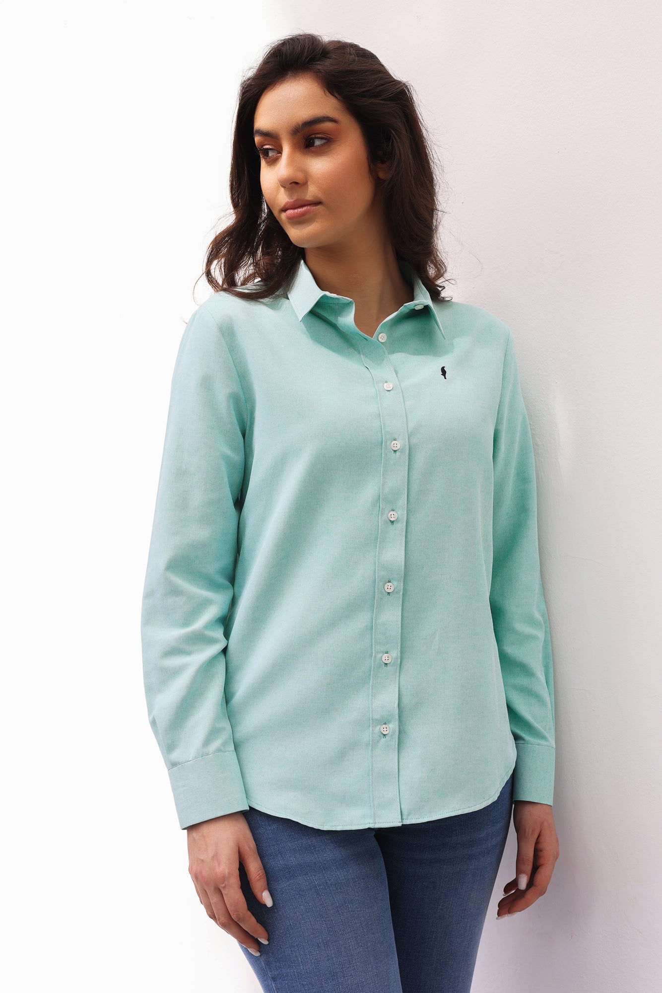 Chemise Amira – Vert eau & Rose Bonbon